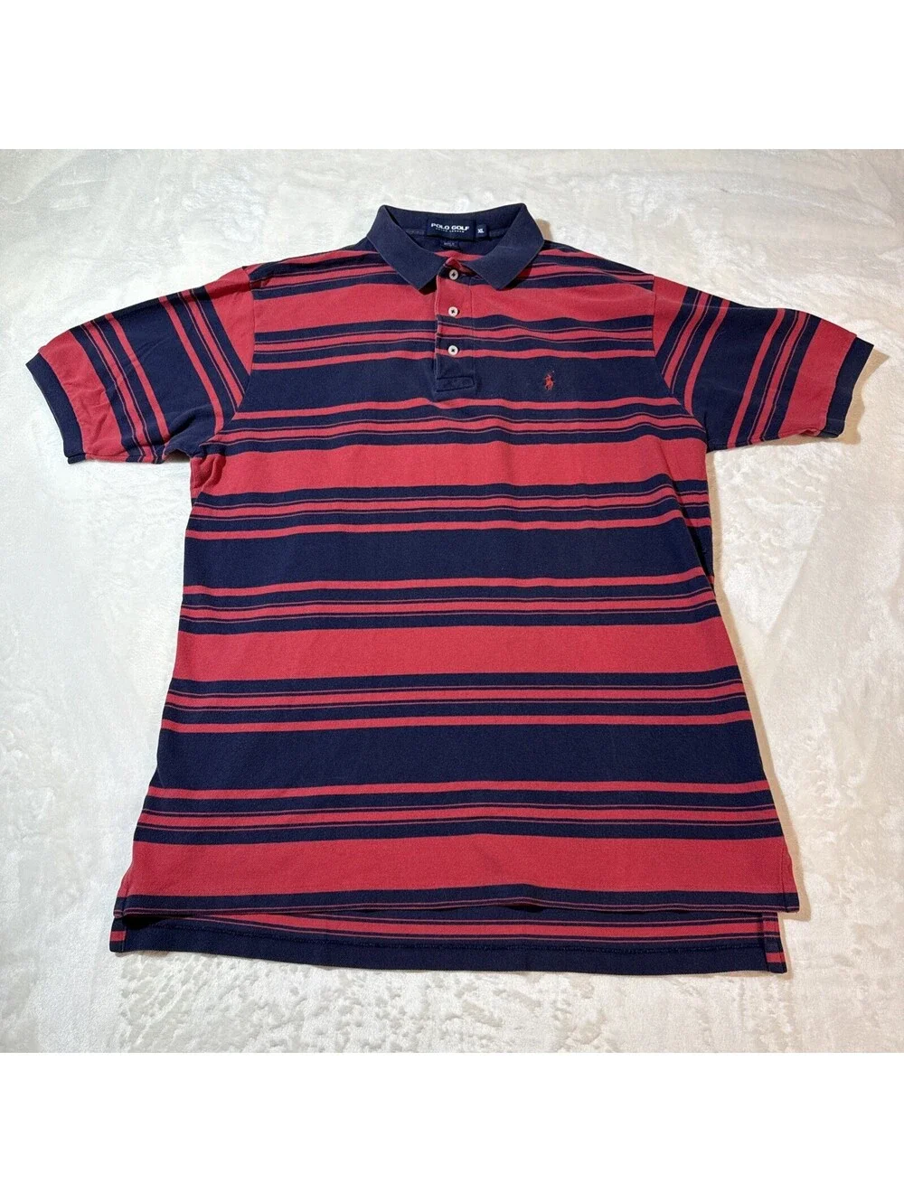 Polo Golf Ralph Lauren Red Striped Polo Shirt Men’s XLarge 100% Cotton